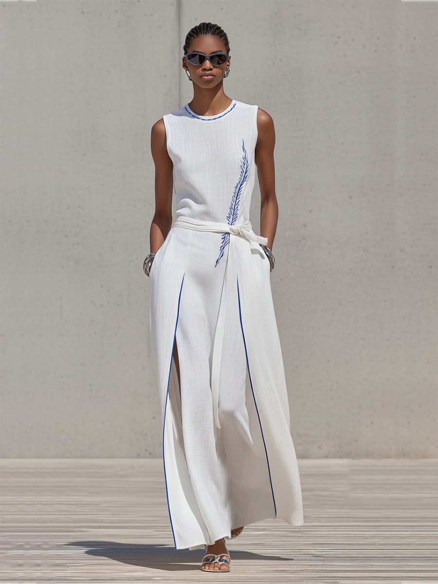 Breezy Elegant White Maxi Dress