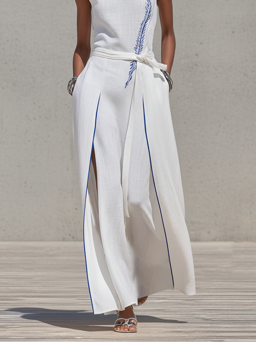 Breezy Elegant White Maxi Dress