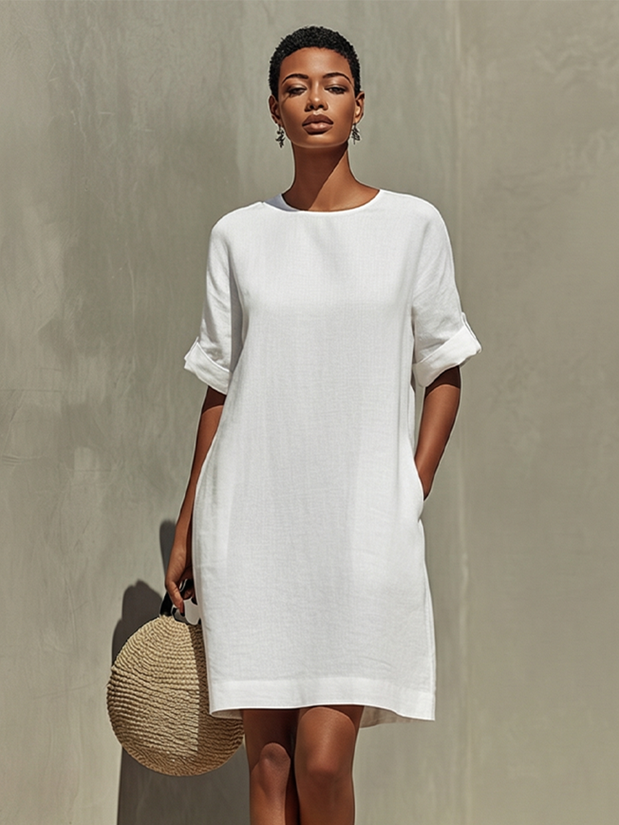 Chic Minimalist White Summer Dress