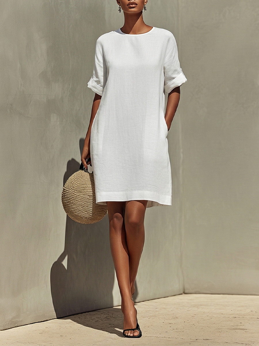 Chic Minimalist White Summer Dress