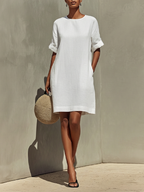 Chic Minimalist White Summer Dress