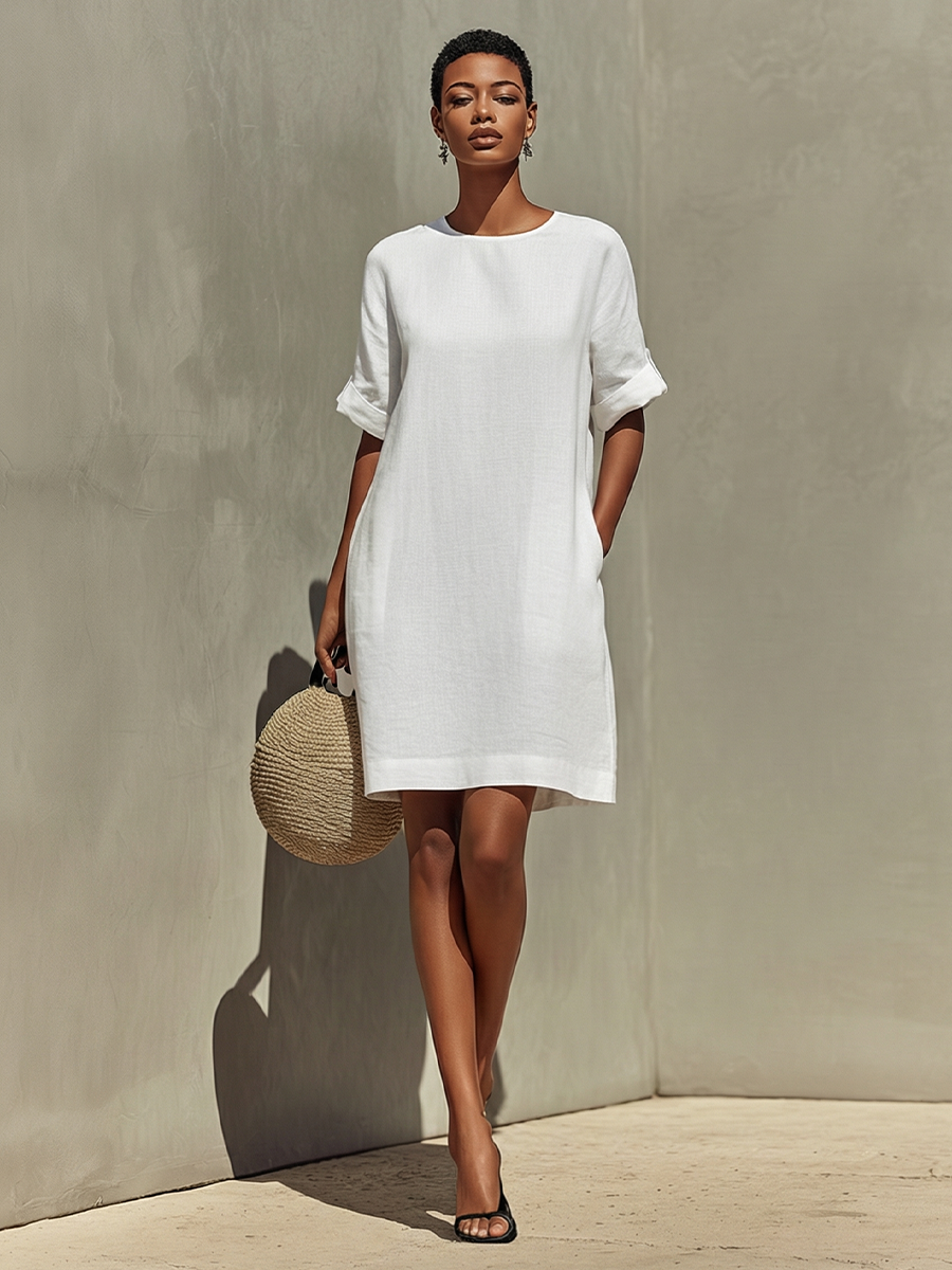 Chic Minimalist White Summer Dress
