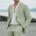 Men’s 2-Piece Linen Suit – Modern Lightweight Elegant Summer Suit Set