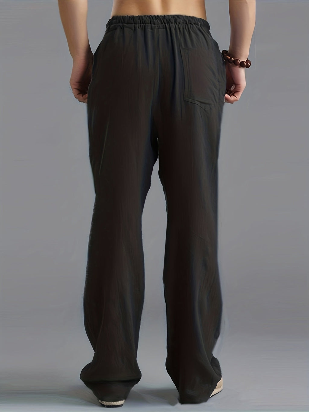 Men’s Linen Trousers – Breathable Lightweight Elastic Waist Casual Elegant Pants