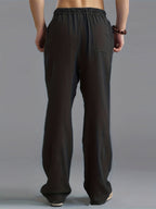 Men’s Linen Trousers – Breathable Lightweight Elastic Waist Casual Elegant Pants