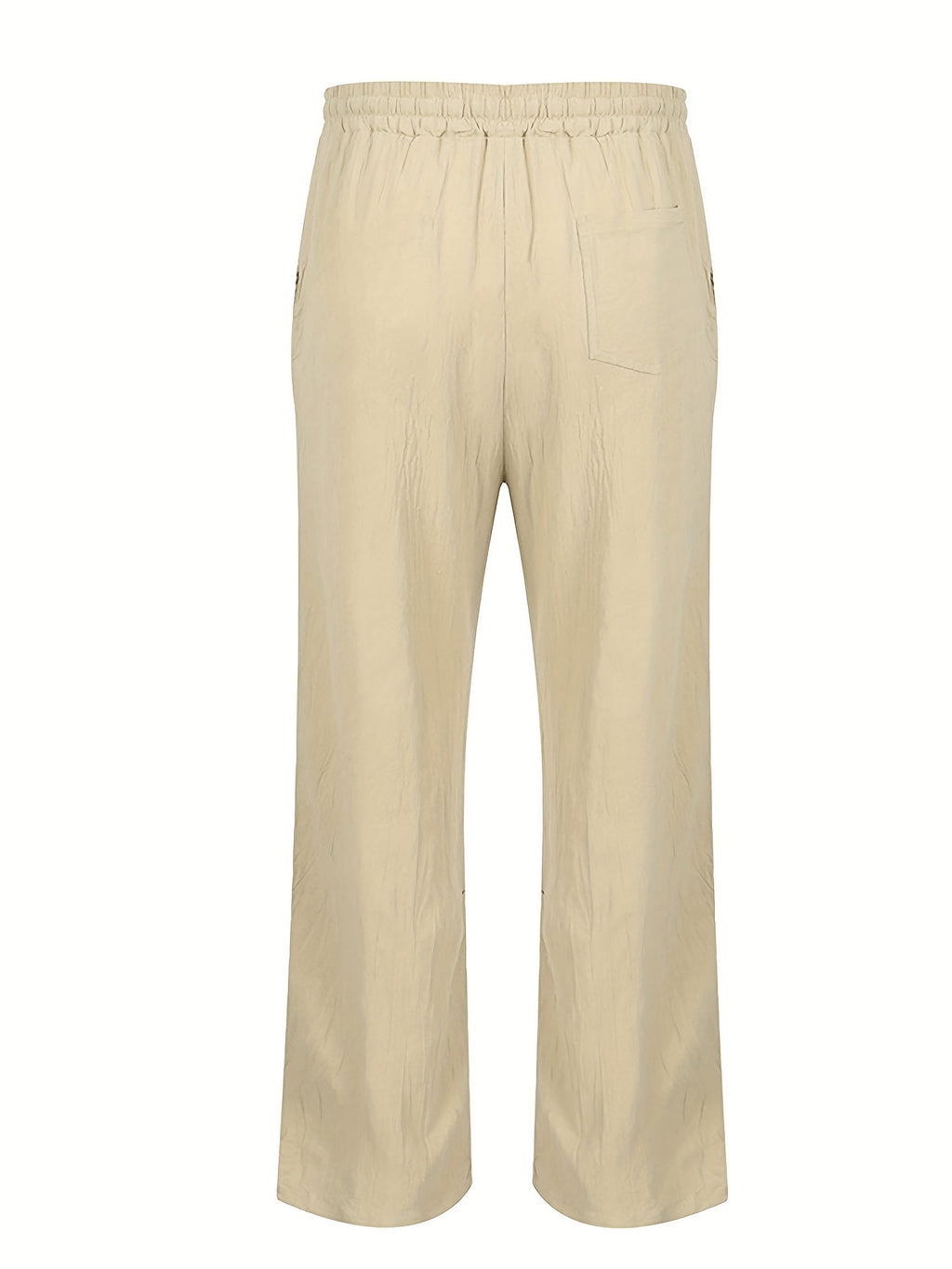 Men’s Linen Trousers – Breathable Lightweight Elastic Waist Casual Elegant Pants