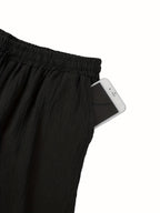 Men’s Linen Trousers – Breathable Lightweight Elastic Waist Casual Elegant Pants