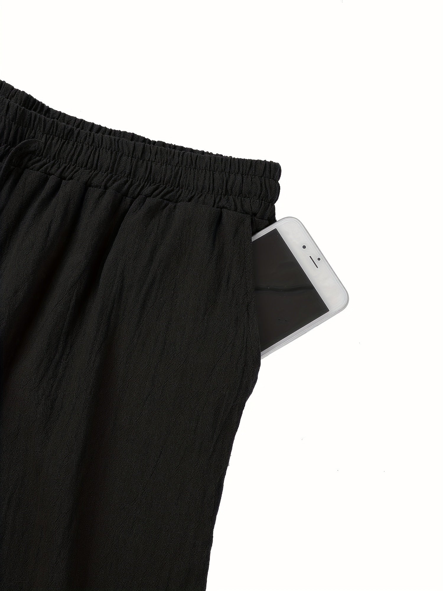 Men’s Linen Trousers – Breathable Lightweight Elastic Waist Casual Elegant Pants