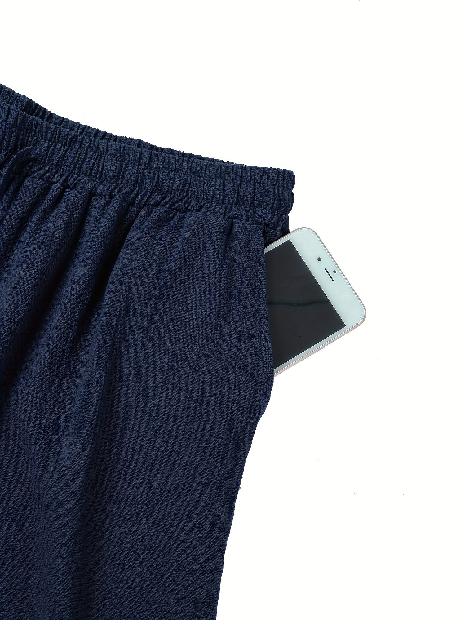 Men’s Linen Trousers – Breathable Lightweight Elastic Waist Casual Elegant Pants