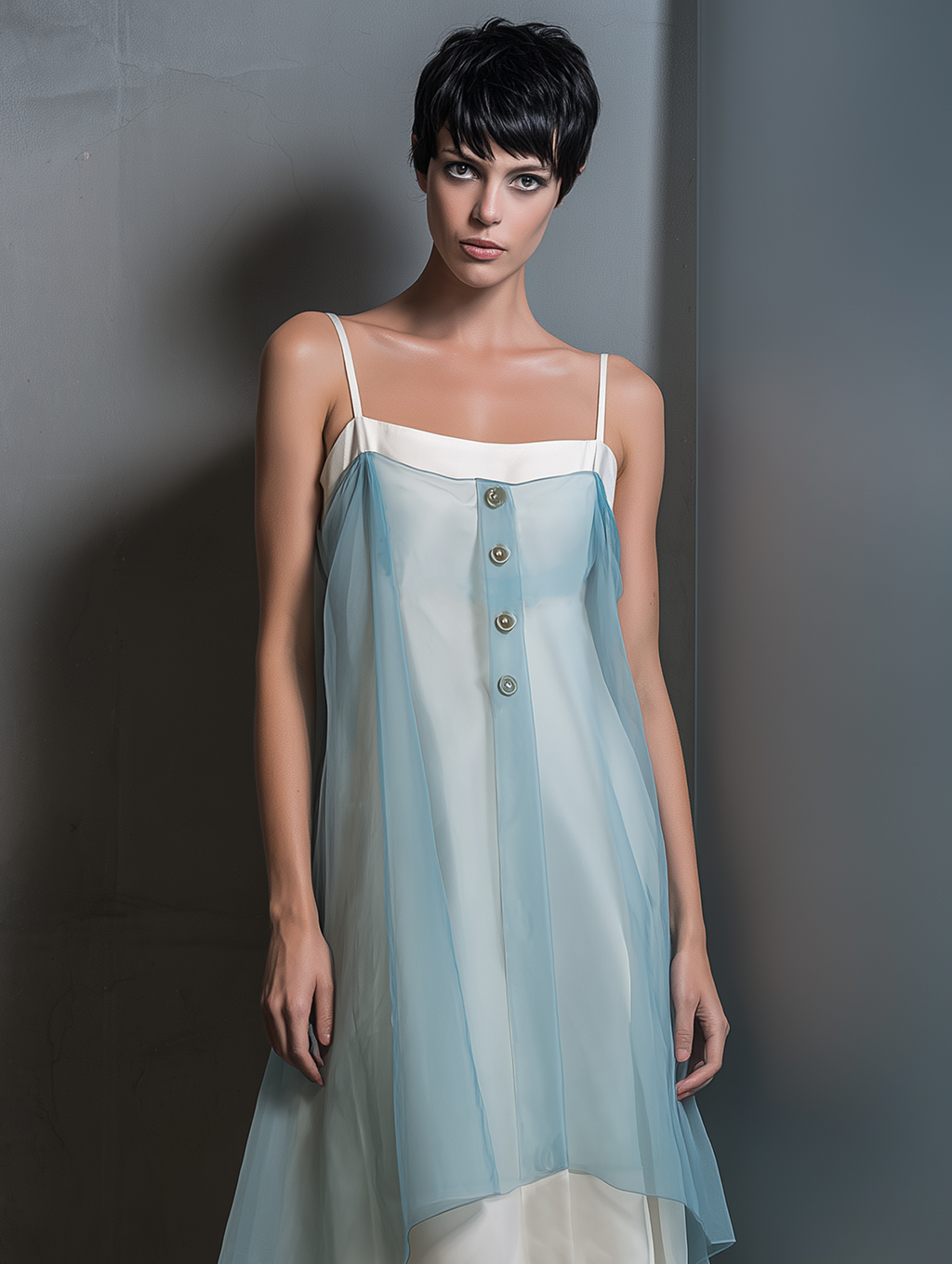 Women’s Minimalist Multi-Layer Strappy Midi Dress – Flowing Elegant Summer Dress