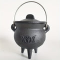 Witch Cauldron with Lid & Handle - Cast-Style Halloween Decor & Spell Pot