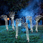 Realistic white skeleton hand yard stake Halloween props