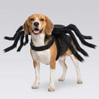 Adjustable spider legs pet costume shown on a happy dog