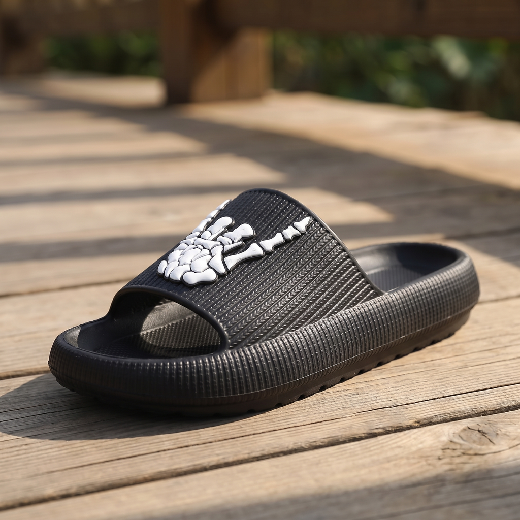 Close up of the skull hand slide pattern and sole