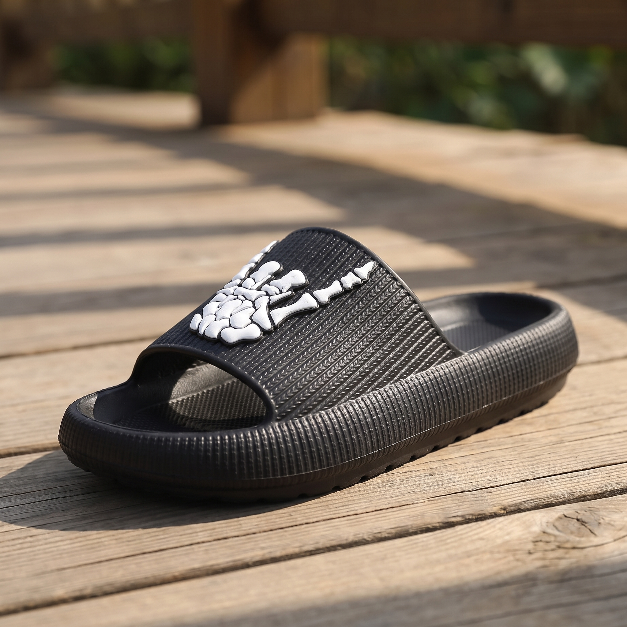 Close up of the skull hand slide pattern and sole