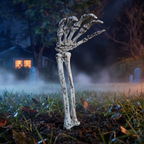 Close up of the realistic skeleton hand prop