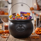 Plastic Witch Cauldron 19cm - Multi-Purpose Halloween Party Pot & Candy Bowl