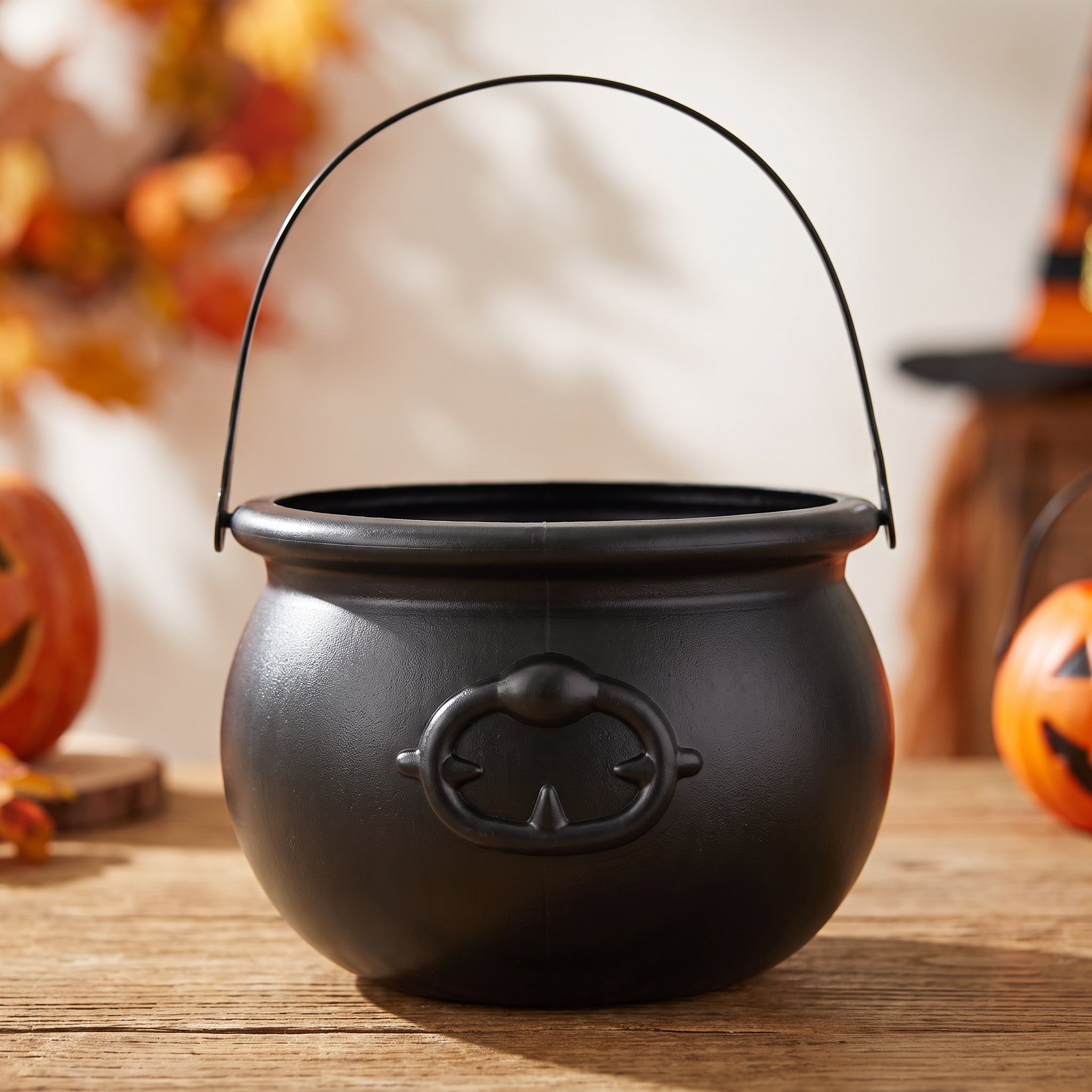 Plastic Witch Cauldron 19cm - Multi-Purpose Halloween Party Pot & Candy Bowl