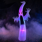 6 ft Halloween Inflatable Red-Eye Ghost - Color-Changing LED Blow-Up Yard Decoration