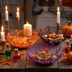 Halloween Spider Web Candy Bowls - 3 Pack, 11 inch (Orange, Black, Purple)