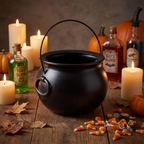8 inch Black Witch Cauldron Bucket - Halloween Candy Bowl & Trick-or-Treat Pail
