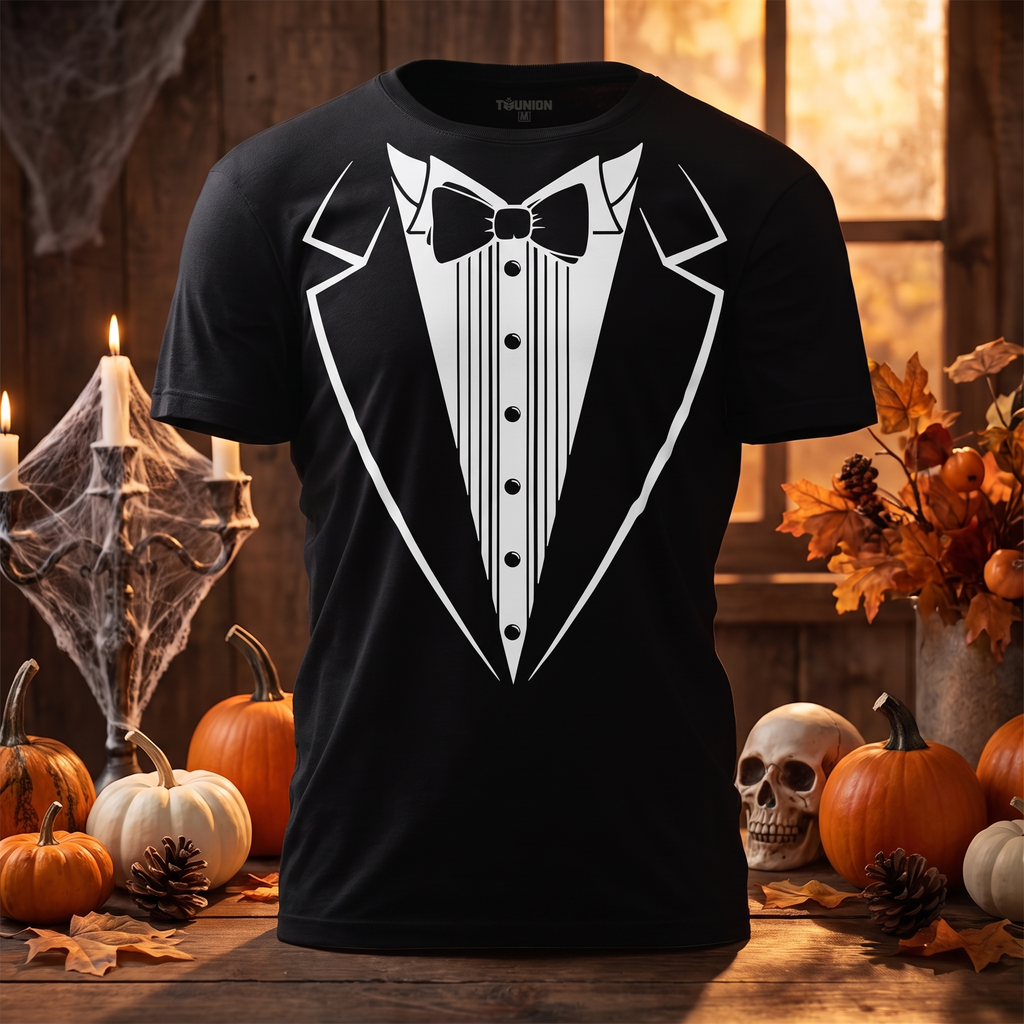 Tuxedo Print Party T-Shirt - Funny Costume Tee