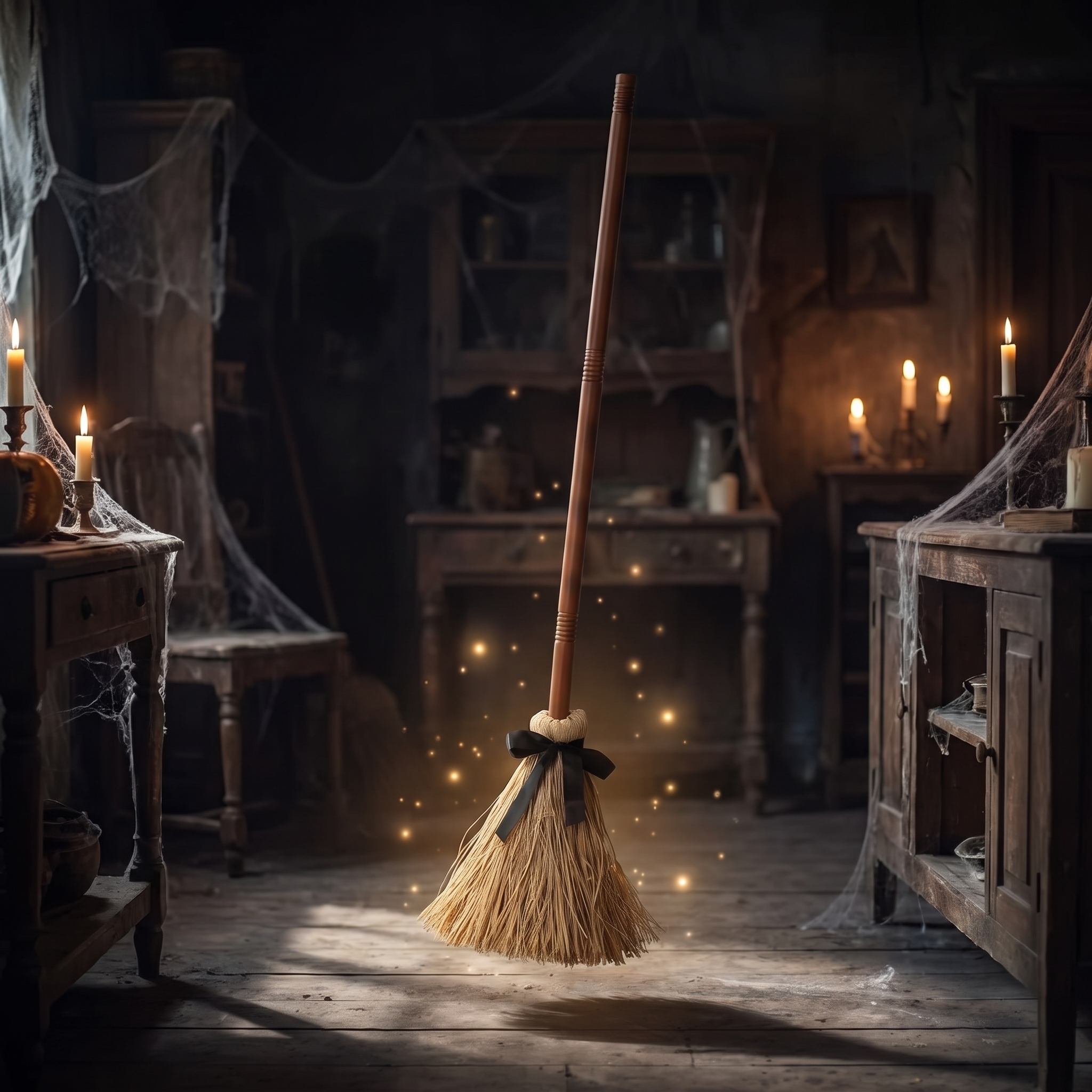 Floating Witch Broom - Magic Levitating Dancing Broomstick Halloween Prop