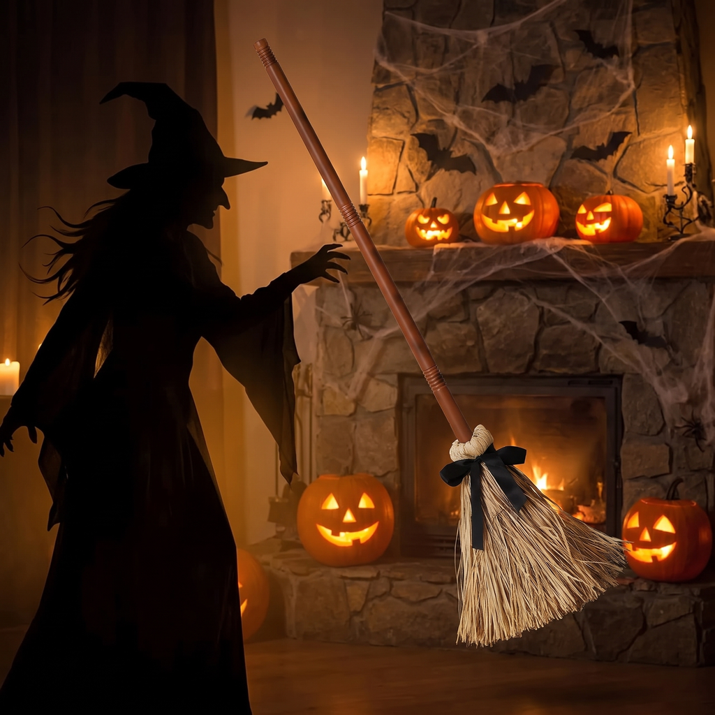 Floating Witch Broom - Magic Levitating Dancing Broomstick Halloween Prop
