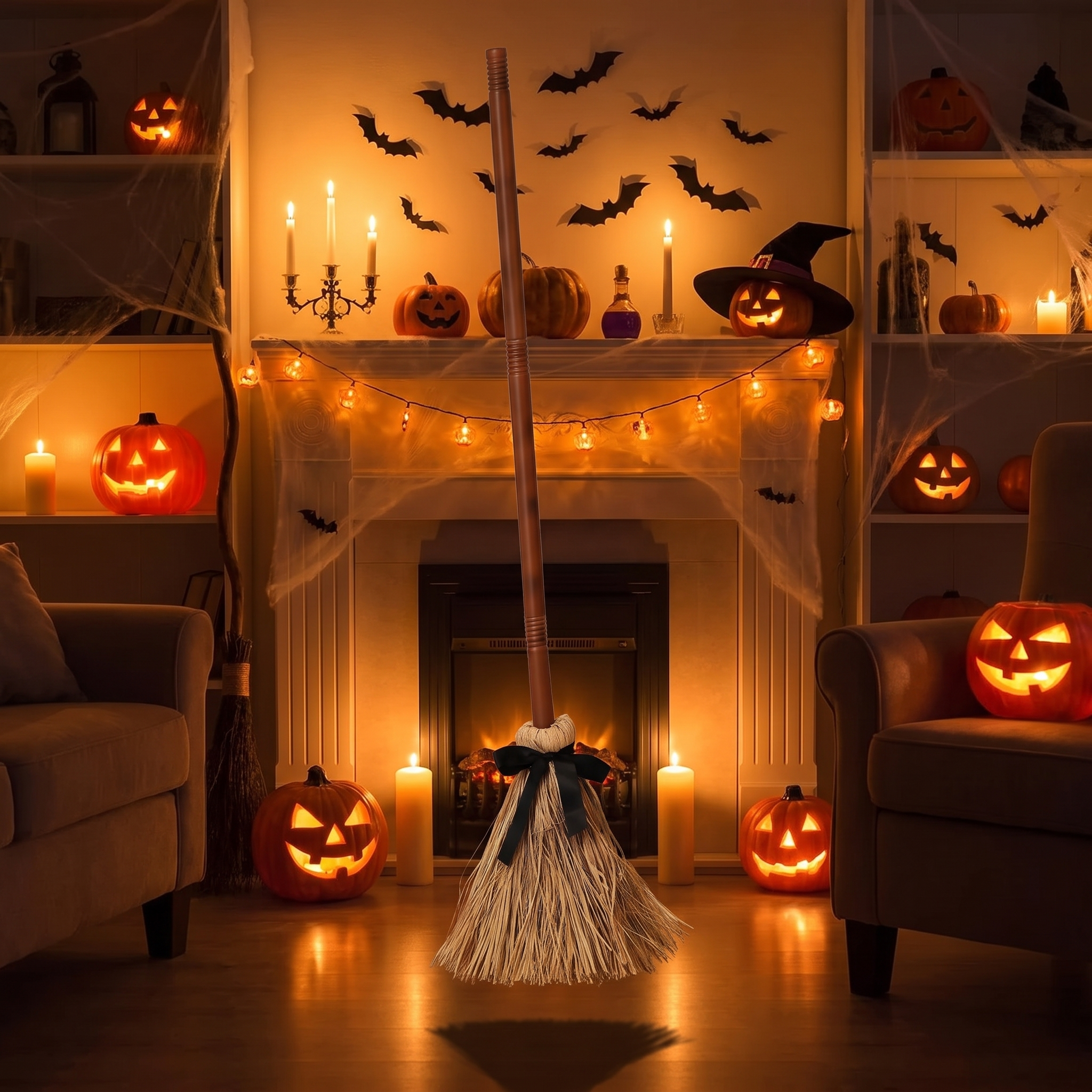 Floating Witch Broom - Magic Levitating Dancing Broomstick Halloween Prop