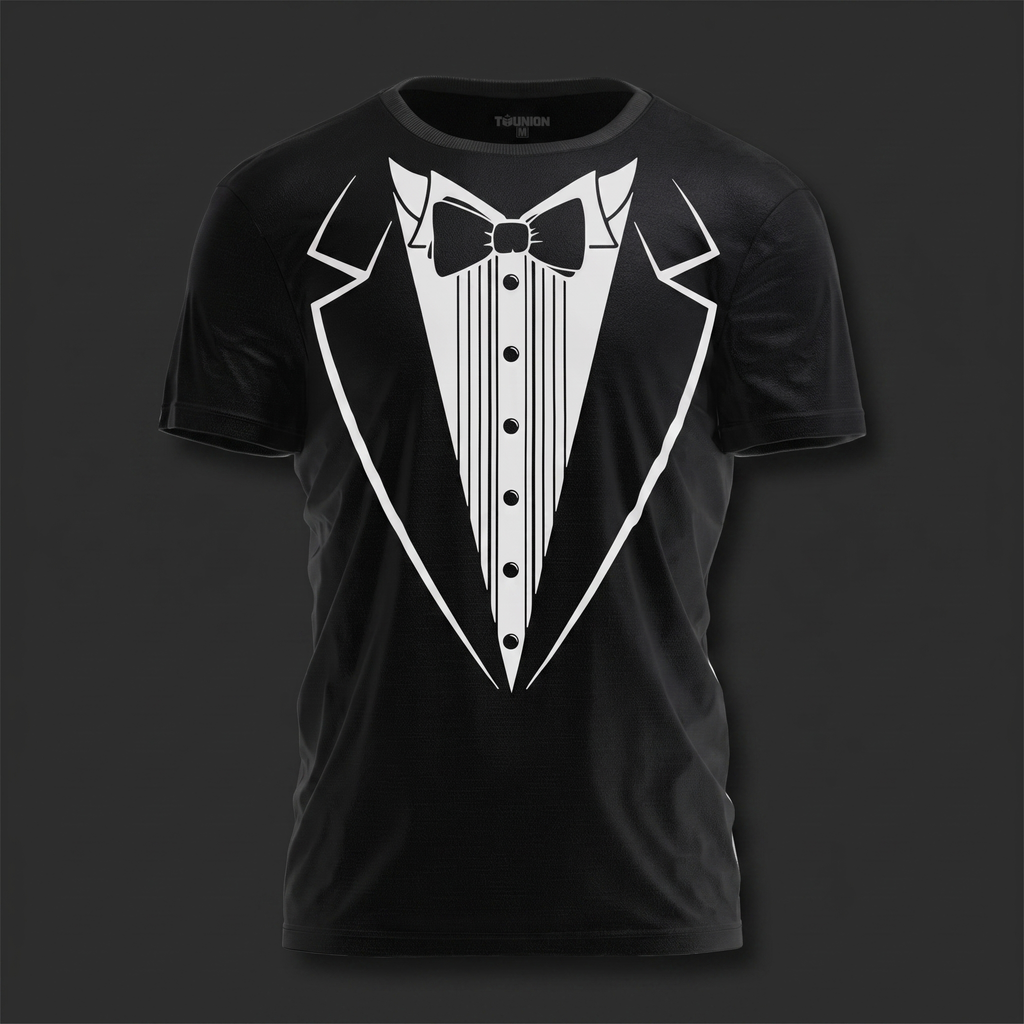 Tuxedo Print Party T-Shirt - Funny Costume Tee