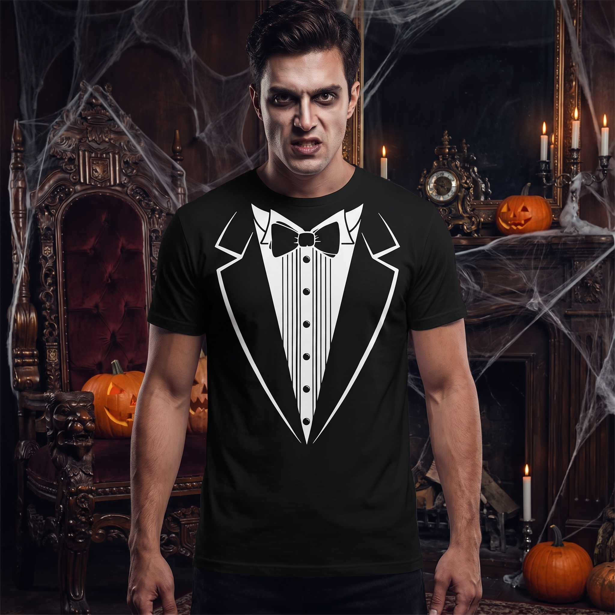 Tuxedo Print Party T-Shirt - Funny Costume Tee