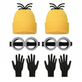 Yellow character costume kit, 6 pieces laid out