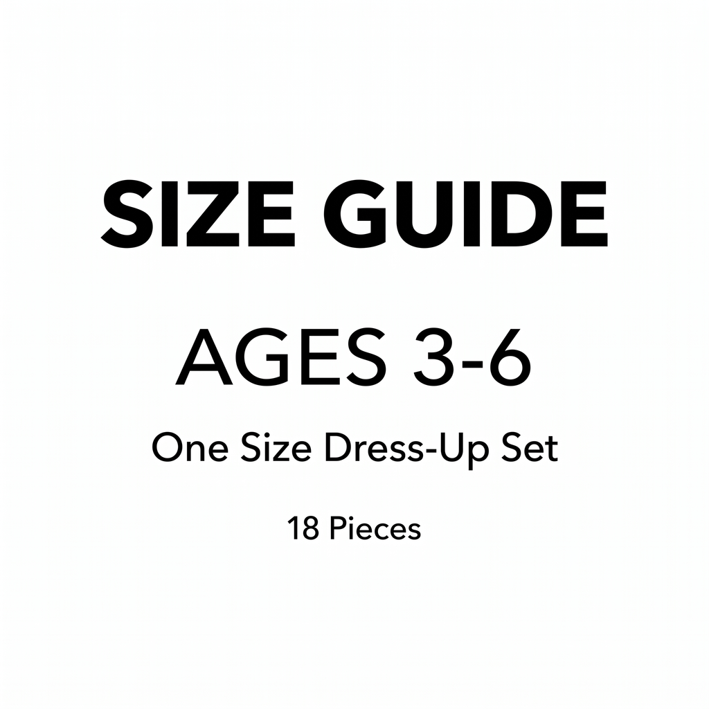 Size guide - Ages 3-6, 18 Pieces