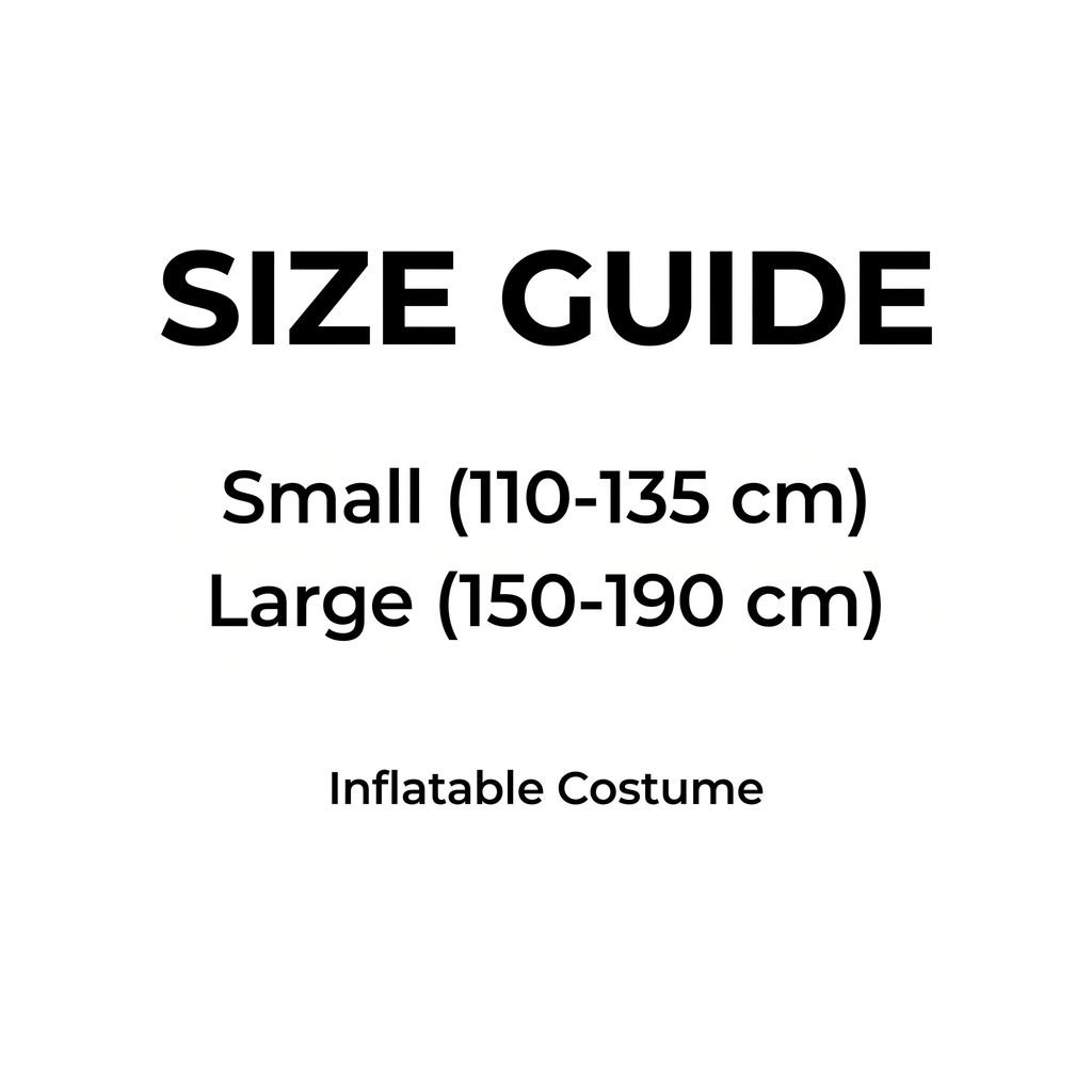 Size guide - Small and Large, Inflatable Costume
