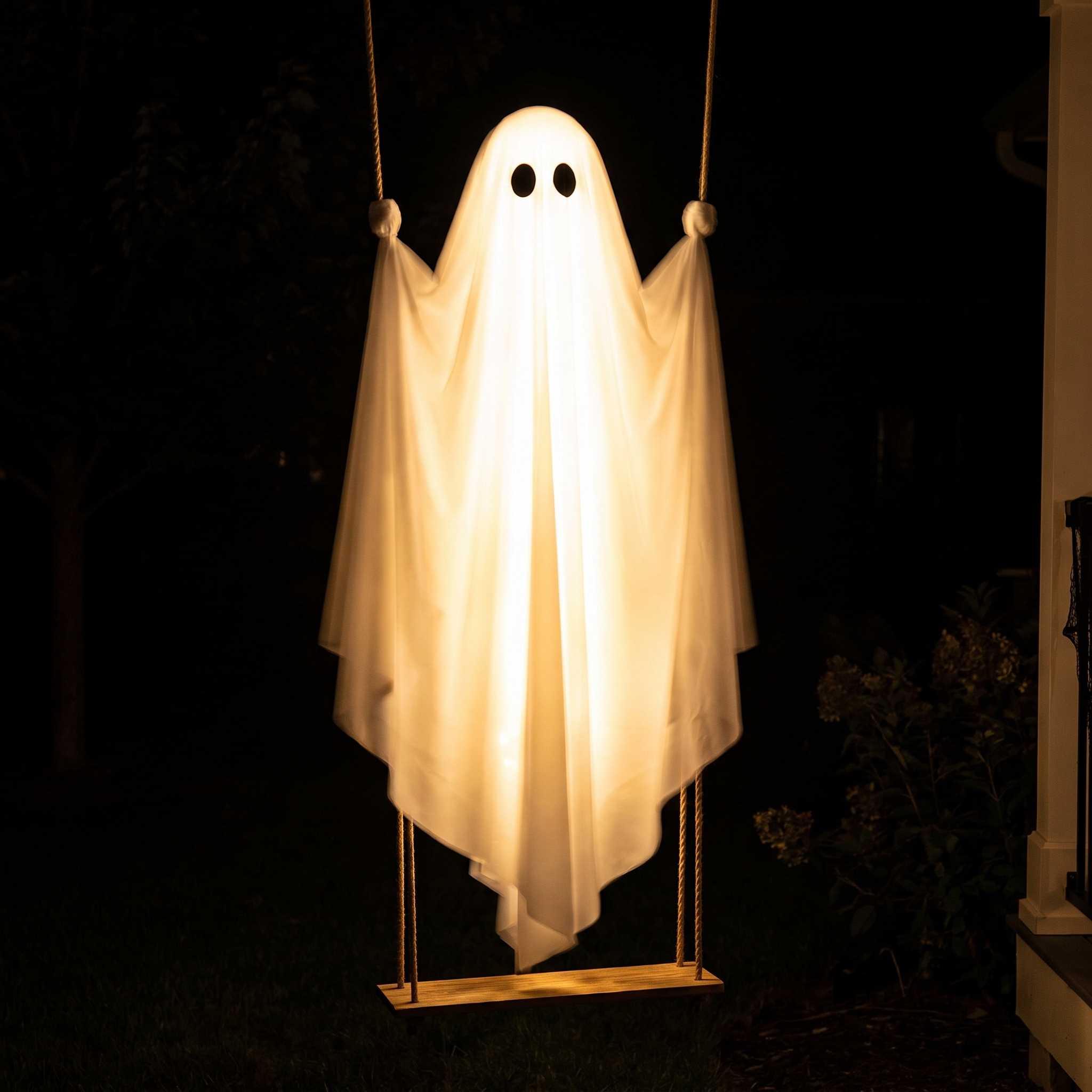 Swing ghost glowing at night