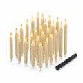 Set of 20 flameless floating LED candles with wand remote