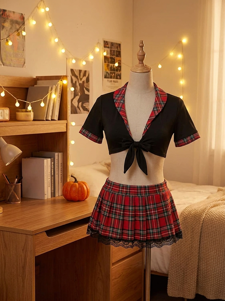 Schoolgirl set on a dress form