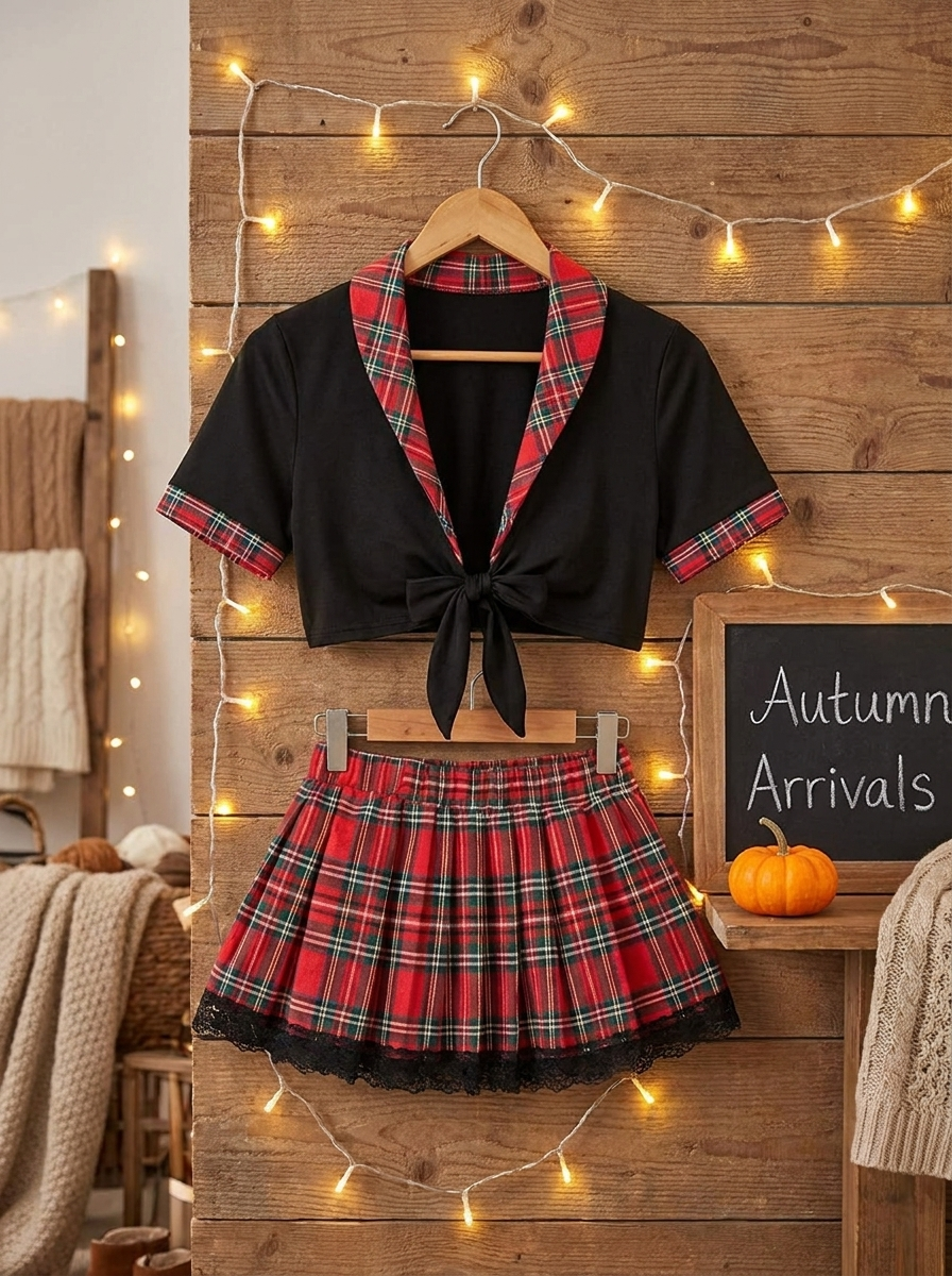 Schoolgirl outfit on a boutique hanger