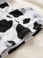 Cow-print fabric detail