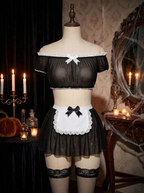 Mesh maid outfit on a dress form