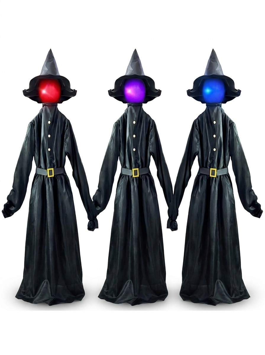 Three glowing witches white hero