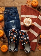 Pumpkin loafers fall outfit flat-lay