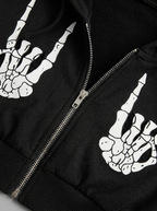 Skeleton cut-out and zipper detail