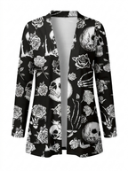 Skull print cardigan white hero
