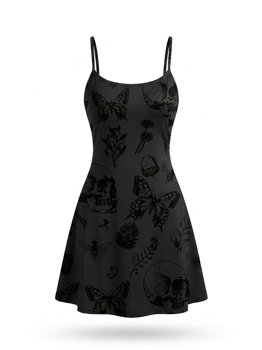 Skull cami dress white hero