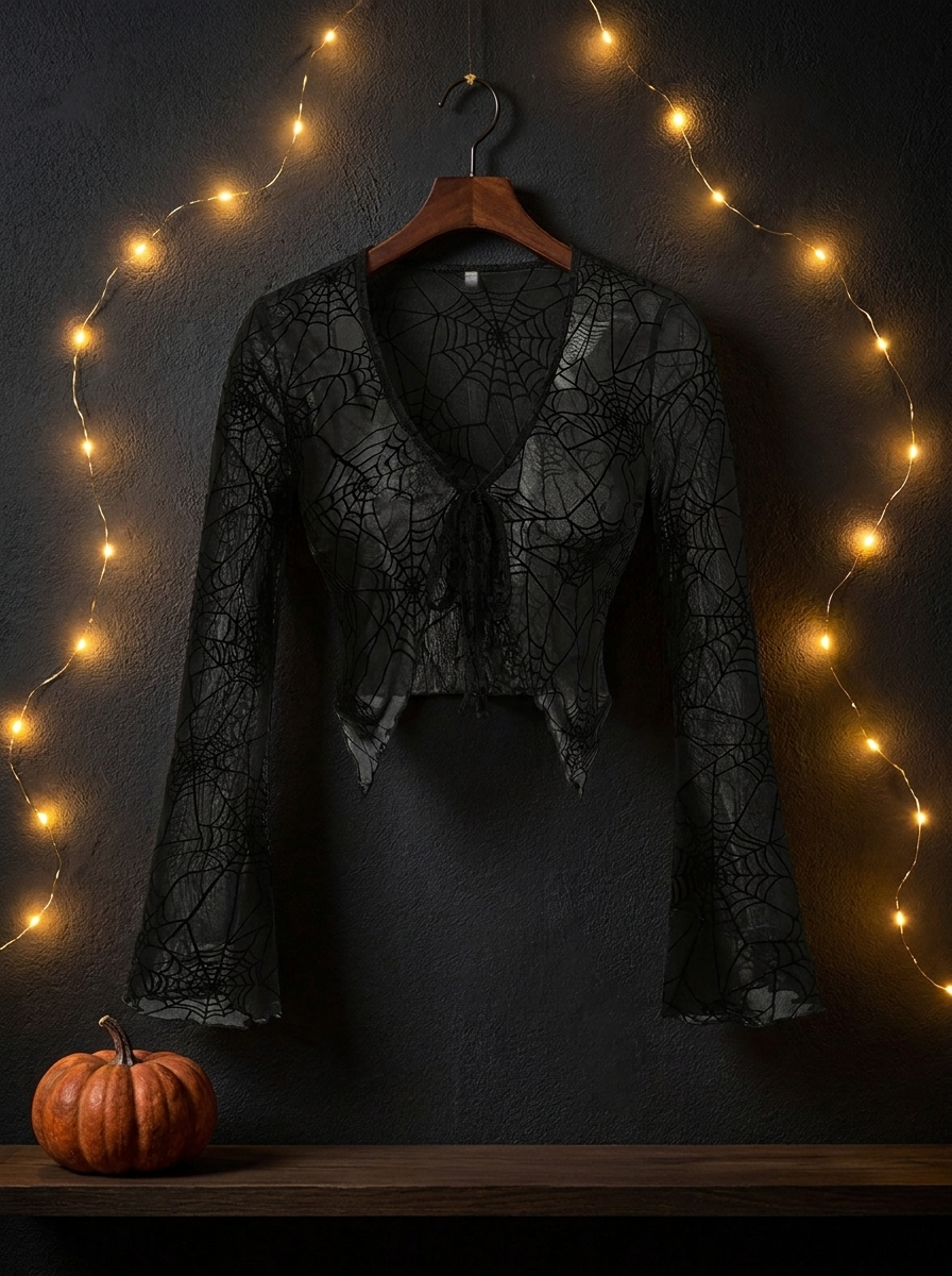 Spider-web top on a boutique hanger