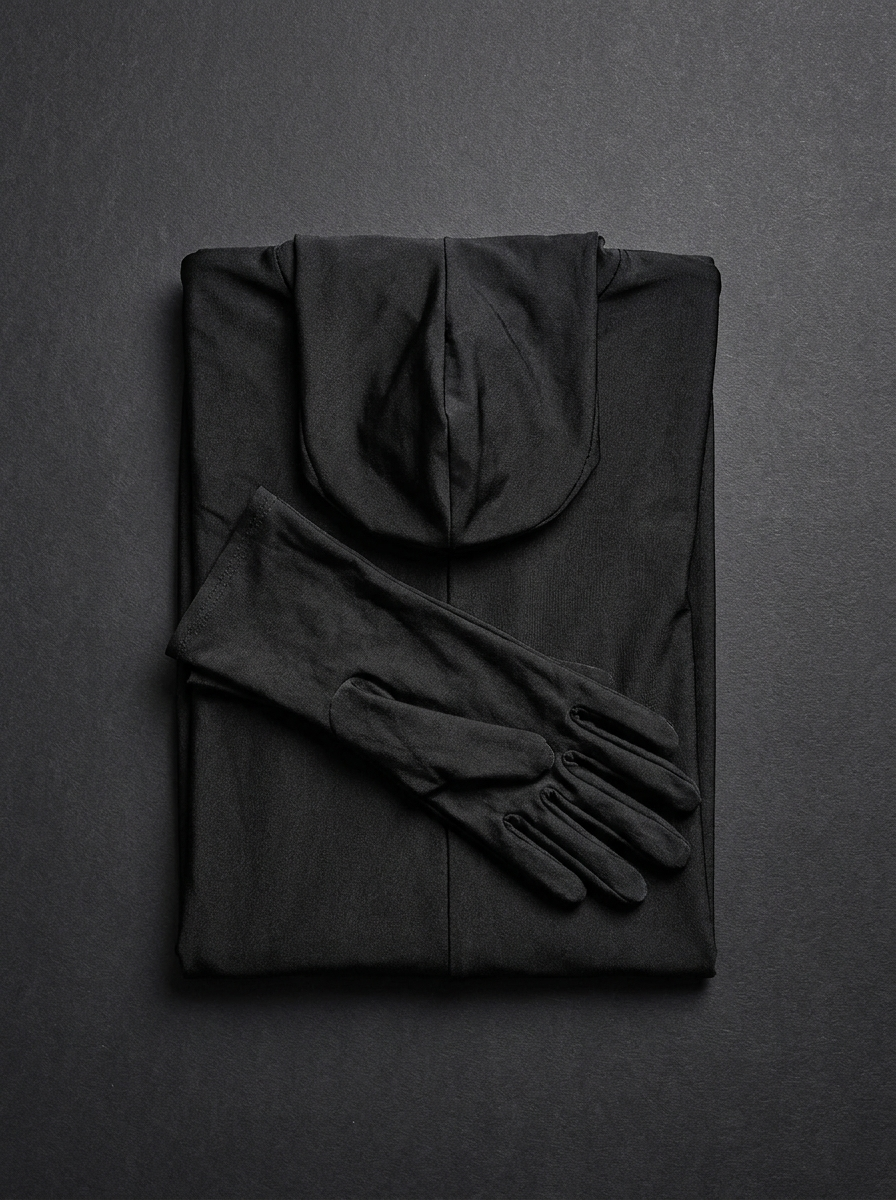 Zentai suit flat-lay