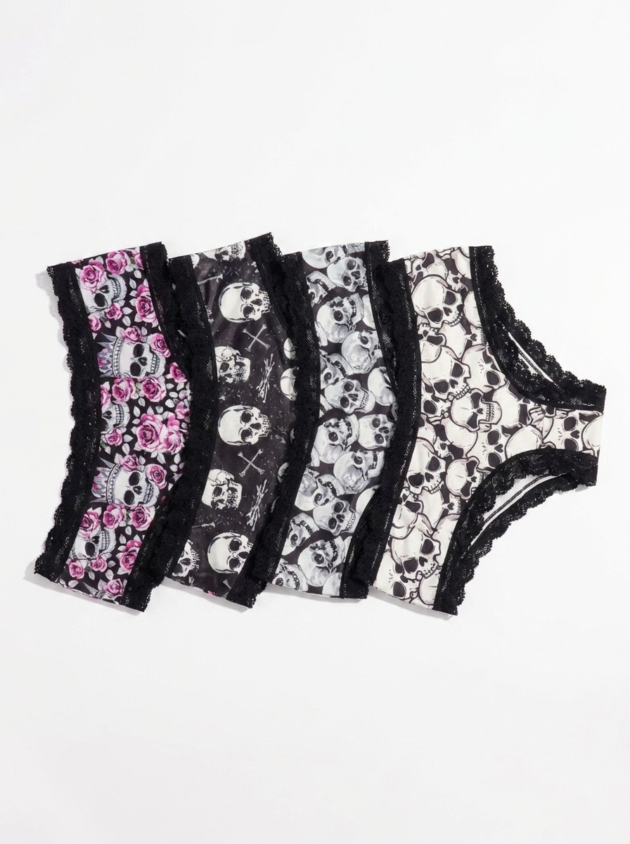 Goth lace panties 4-pack white hero