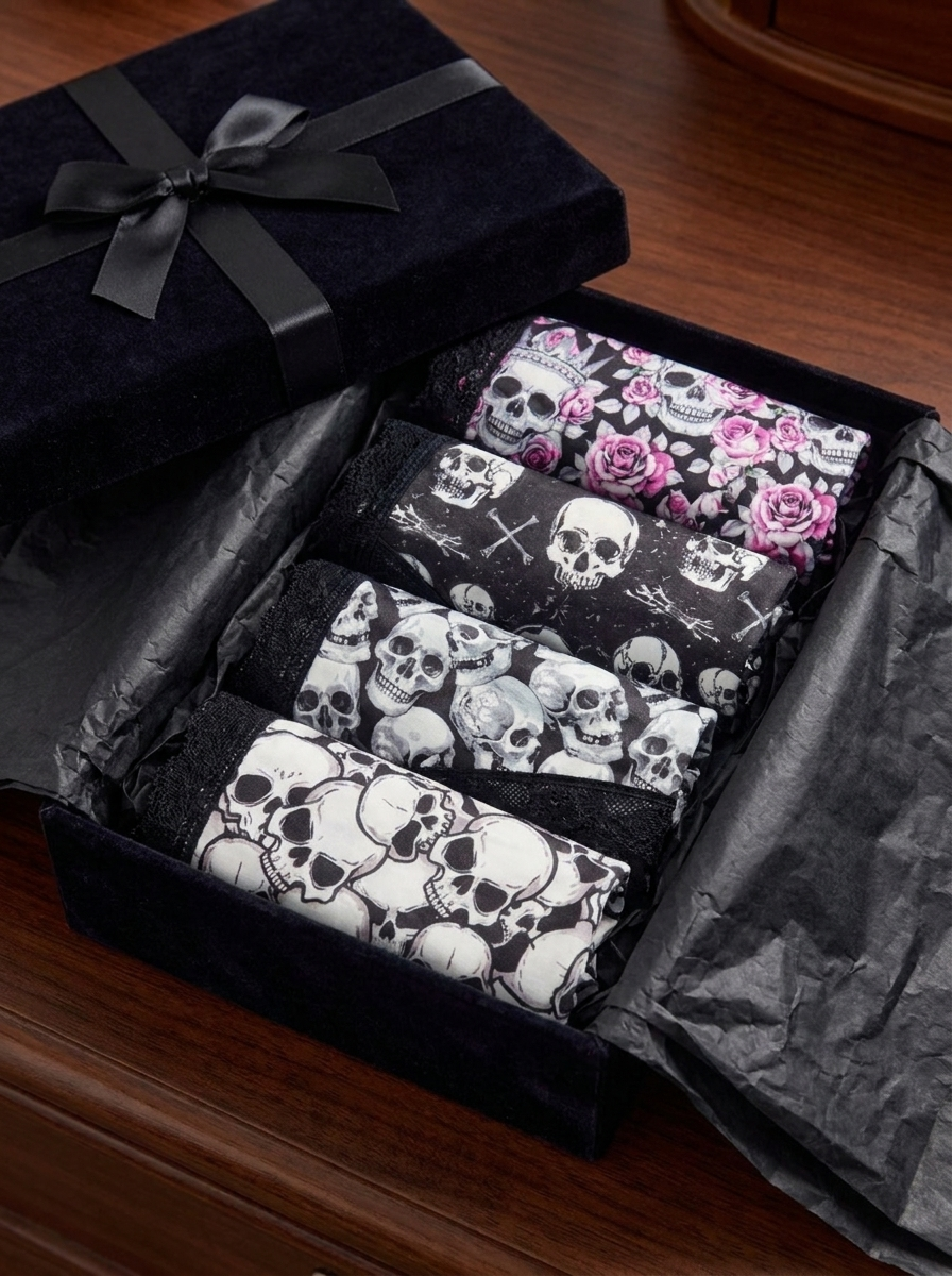Goth panties in a gift box