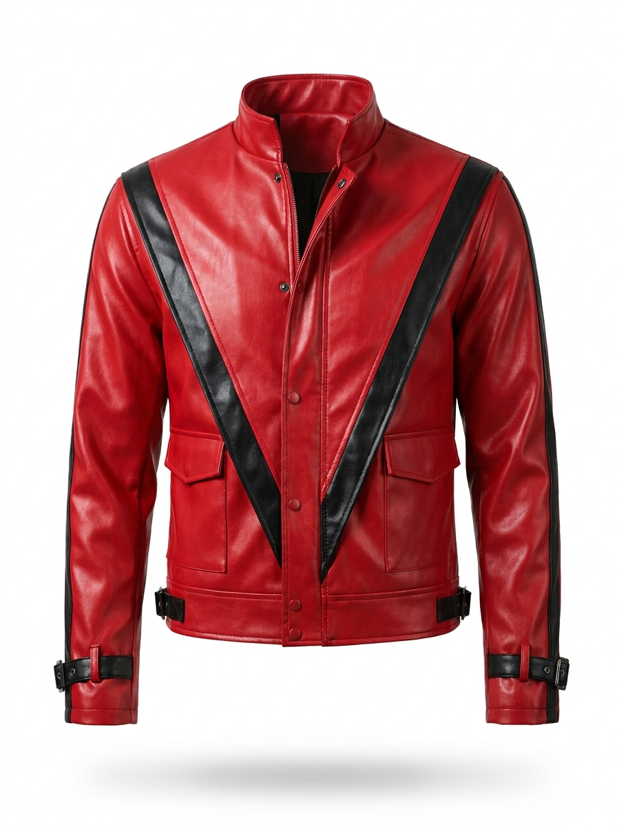 Red pop king Thriller jacket white hero